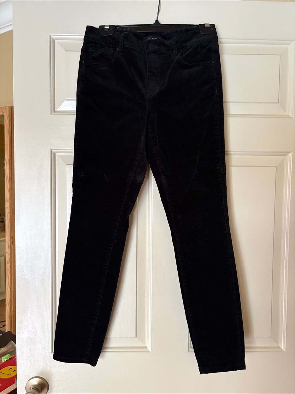 Ann Taylor Black Skinny Velvet Pants